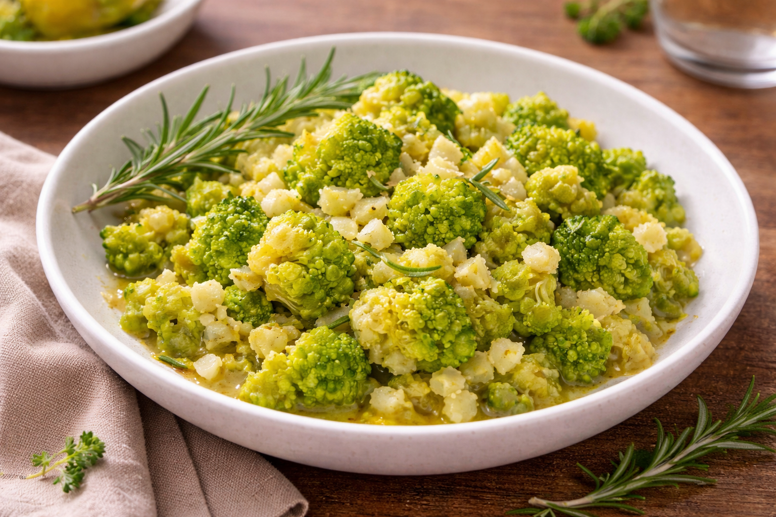 Chou romanesco parfumé au citron et romarin au Cookeo