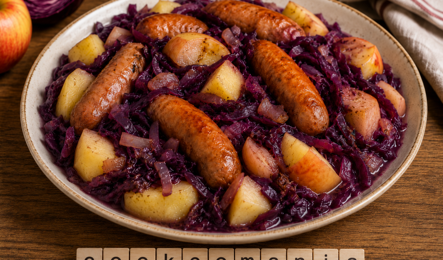 Chou rouge aux pommes et saucisses au Cookeo, le plat complet fondant et généreux