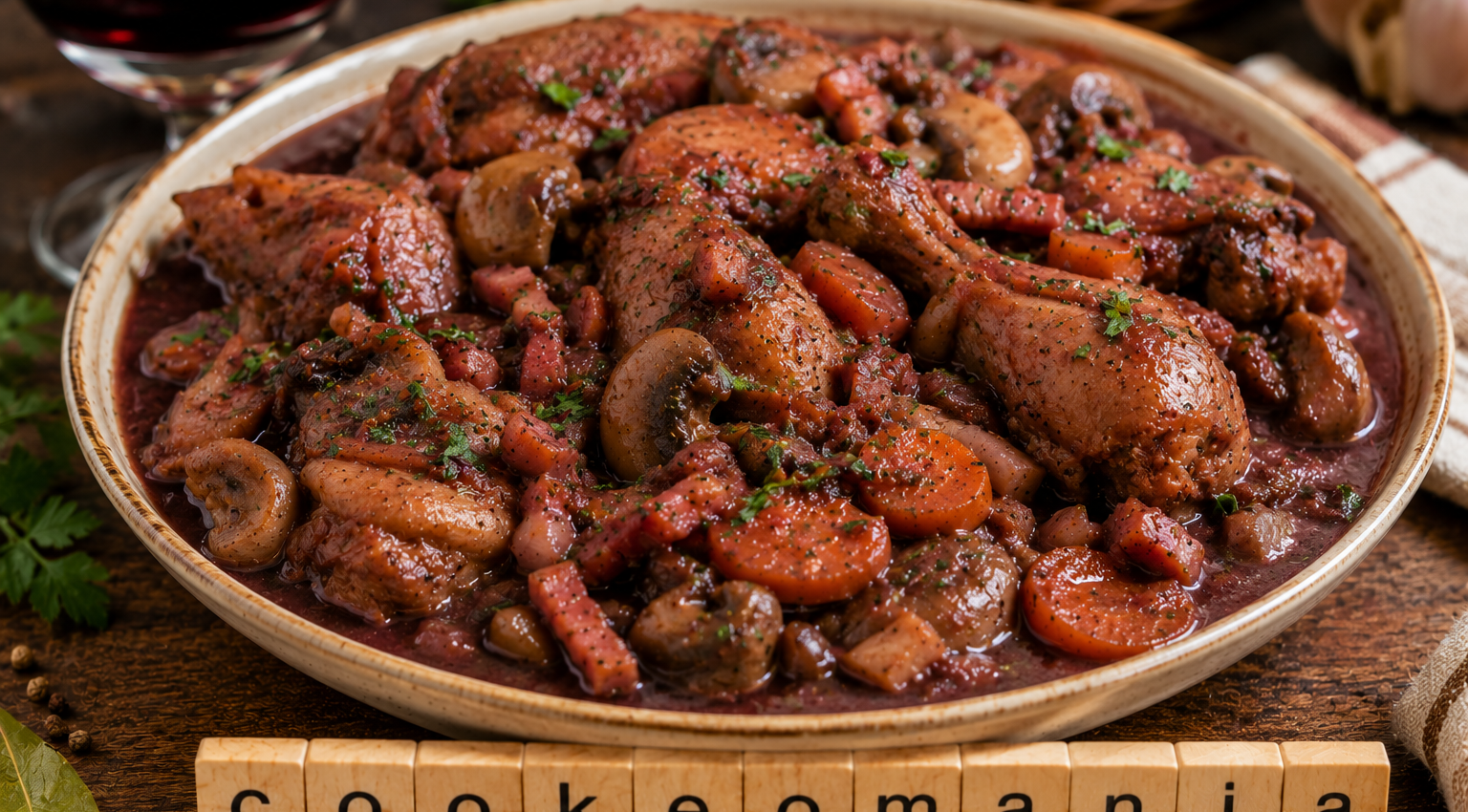 Coq au vin et cognac au Cookeo, le plat de fête généreux à la sauce parfumée