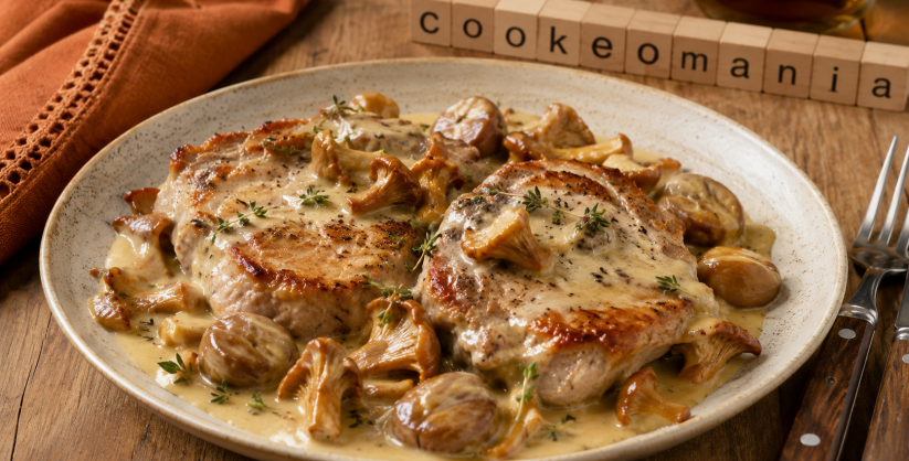 Côtes de porc aux girolles et châtaignes au Cookeo, le plat crémeux qui sent bon l’automne