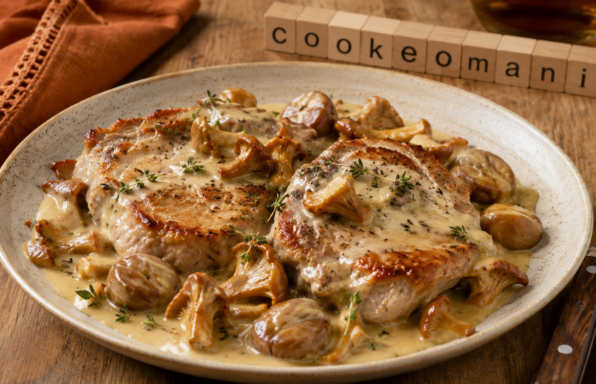 Côtes de porc aux girolles et châtaignes au Cookeo, le plat crémeux qui sent bon l’automne