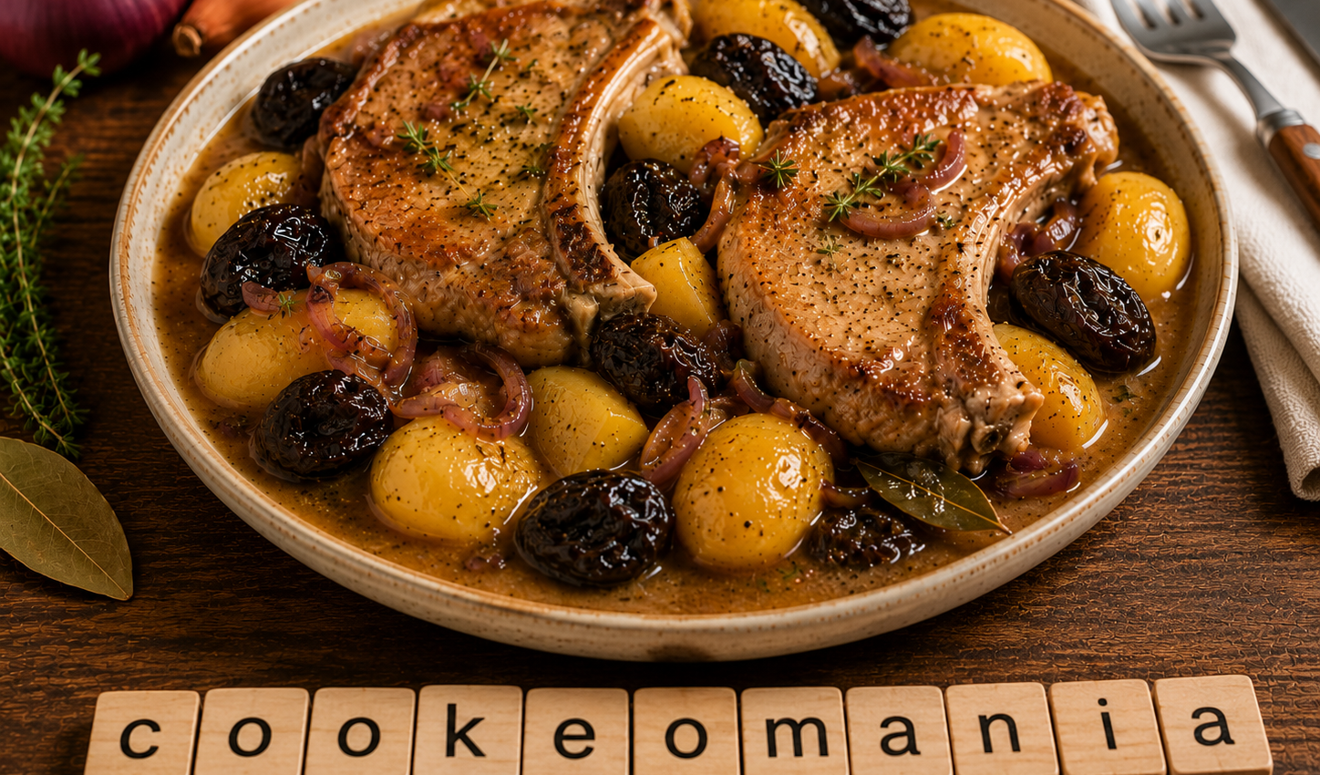 Côtes de porc aux pruneaux et pommes de terre au Cookeo, le plat sucré-salé fondant et généreux