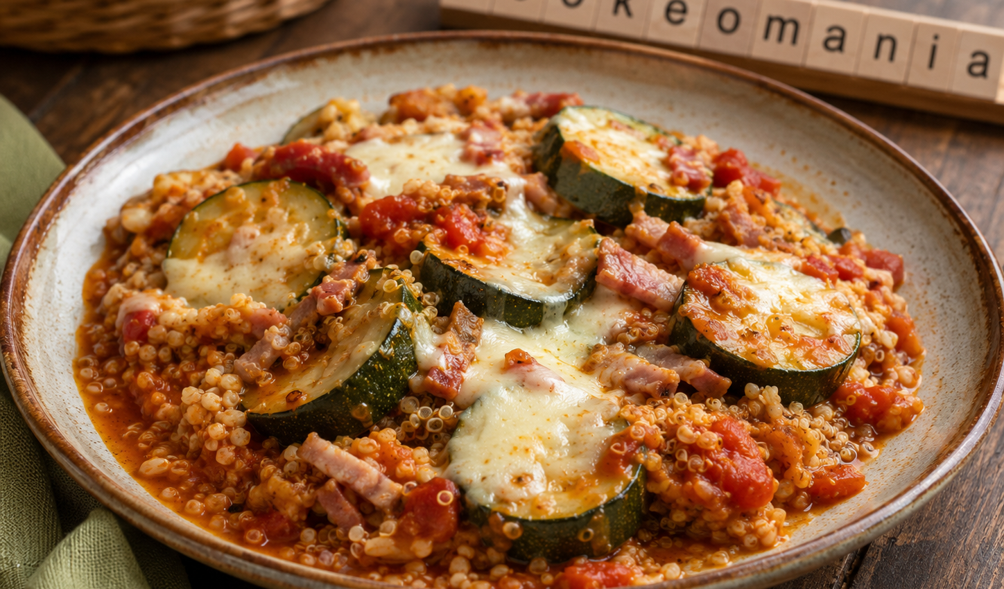 Courgettes complètes au Cookeo, le plat fondant au quinoa, boulgour, bacon et mozzarella