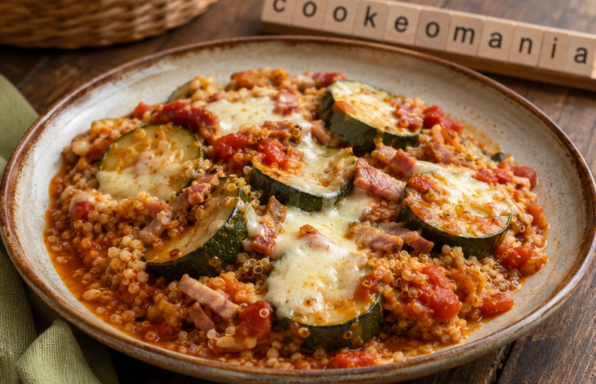 Courgettes complètes au Cookeo, le plat fondant au quinoa, boulgour, bacon et mozzarella