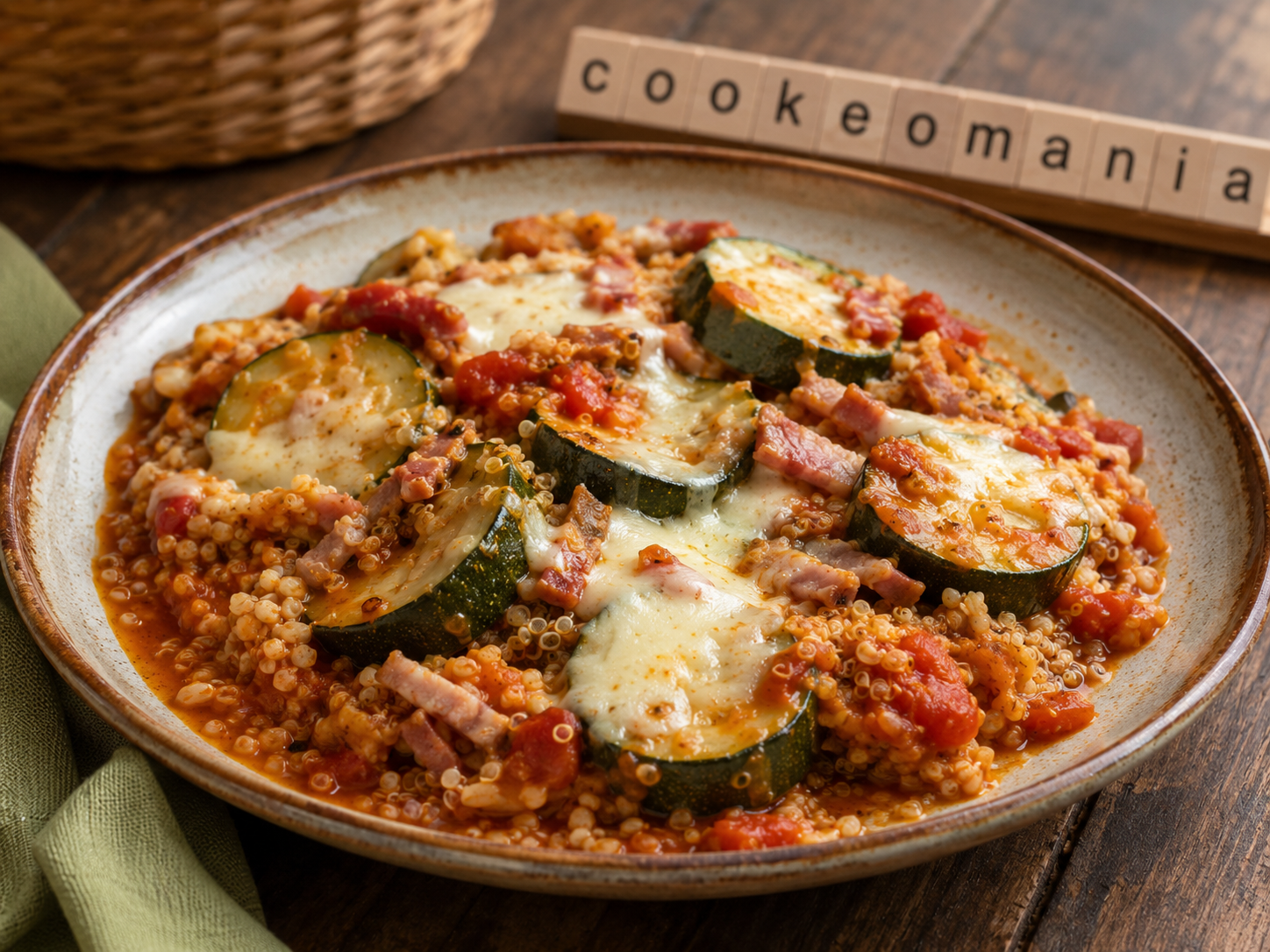 Courgettes complètes au Cookeo, le plat fondant au quinoa, boulgour, bacon et mozzarella