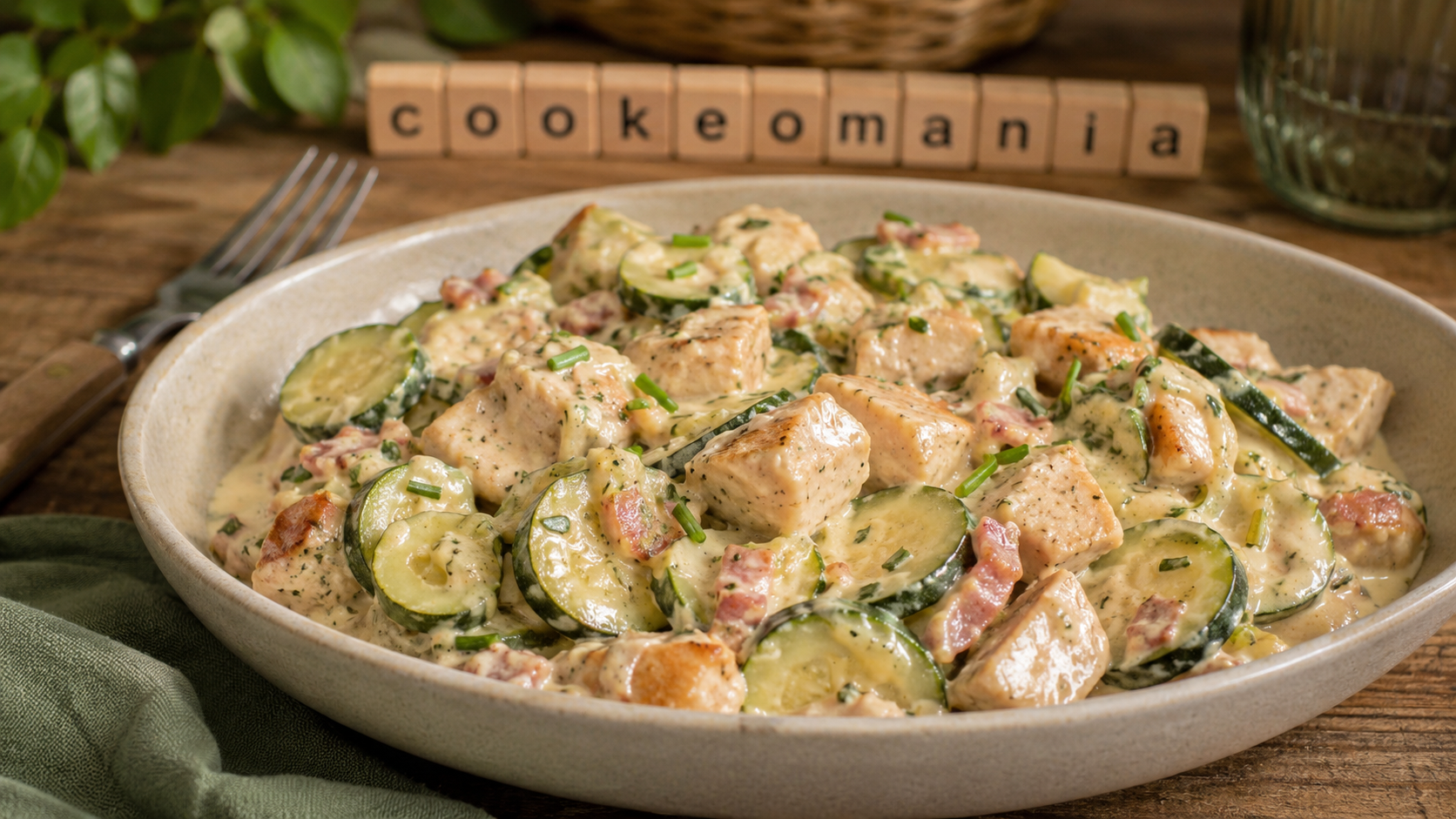 Courgettes, dés de poulet et Boursin au Cookeo : une recette facile, rapide et crémeuse avec lardons, échalote et cuisson sous pression.
