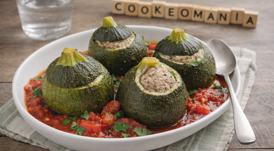Courgettes rondes farcies à la tomate au Cookeo