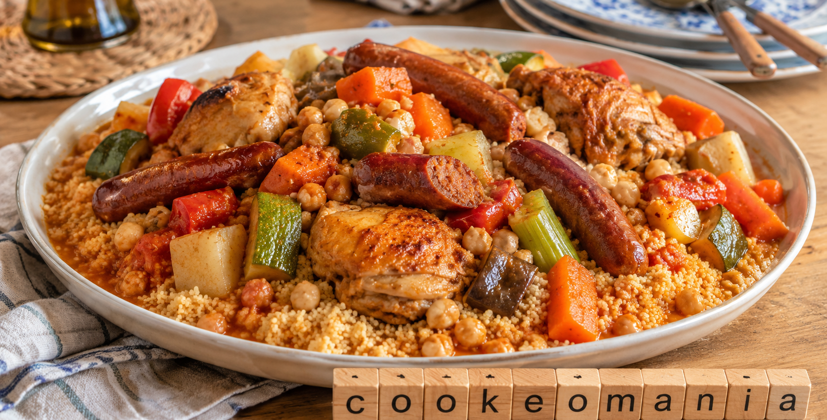 Couscous aux légumes frais au Cookeo, le plat généreux qui réunit poulet, merguez et pois chiches