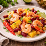 Crevettes minute aux haricots rouges et ananas, façon cocotte à l'autocuiseur Moulinex