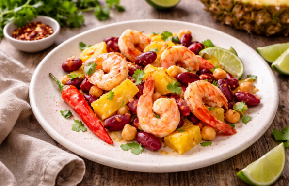 Crevettes minute aux haricots rouges et ananas, façon cocotte au Cookeo