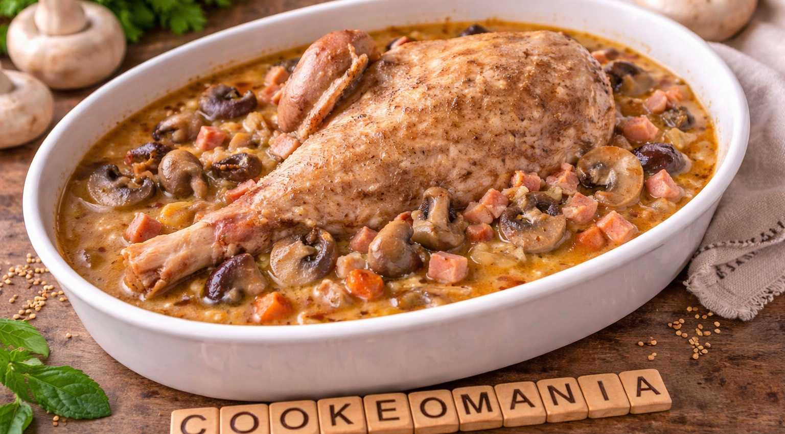 Cuisse de dinde forestière aux champignons au Cookeo