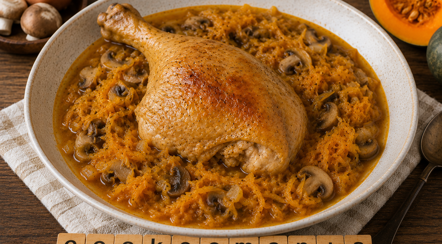 Cuisse de poulet aux champignons et courge au Cookeo, le plat fondant qui change des recettes classiques