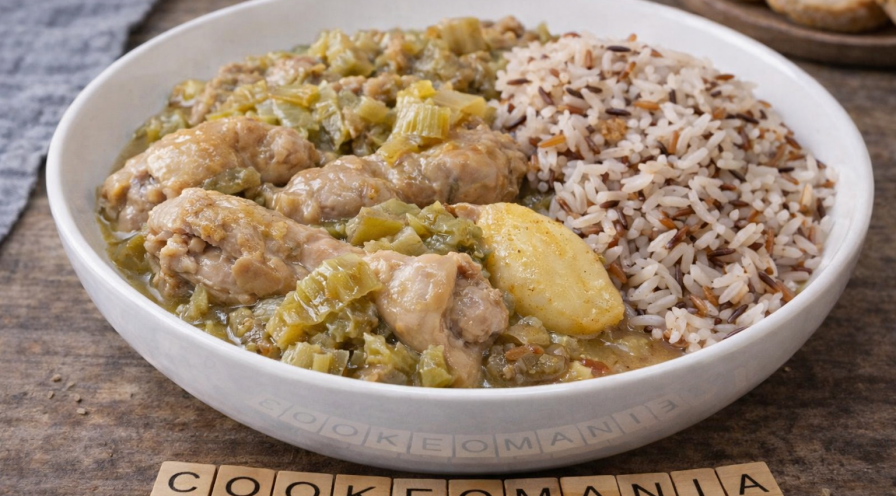 Pilons de poulet fondantes à la rhubarbe et aux poireaux au Cookeo