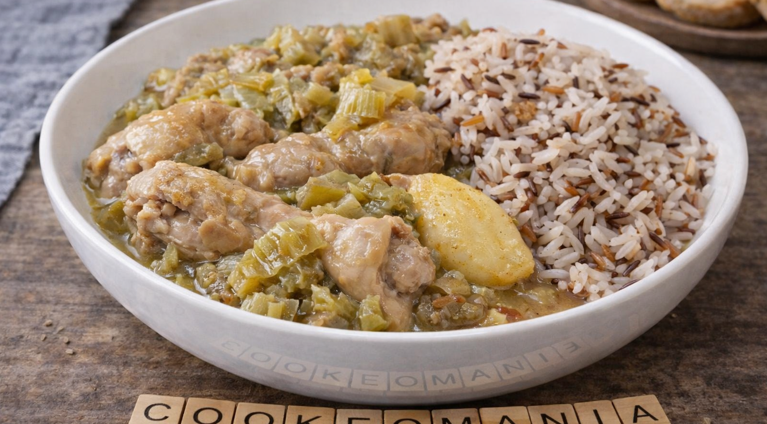 Pilons de poulet fondantes à la rhubarbe et aux poireaux au Cookeo