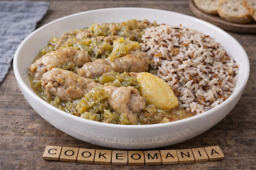 Pilons de poulet fondantes à la rhubarbe et aux poireaux au Cookeo