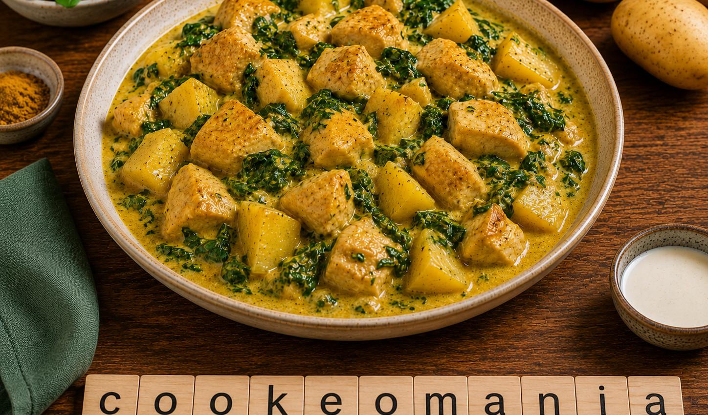 Curry de poulet aux pommes de terre et épinards au Cookeo, le plat complet crémeux et parfumé