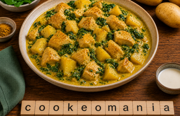 Curry de poulet aux pommes de terre et épinards au Cookeo, le plat complet crémeux et parfumé