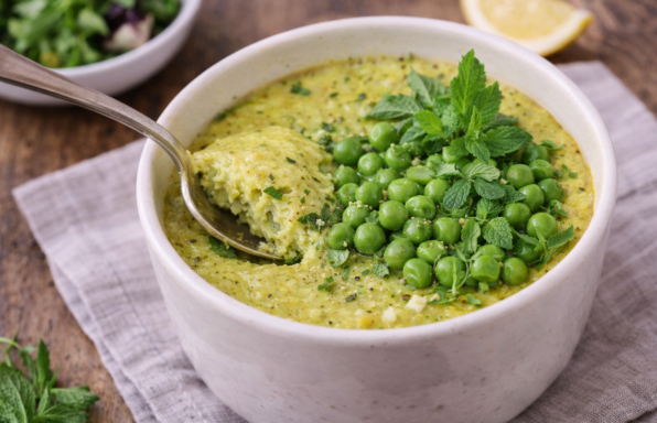 Flans verts courgette-petits pois au chèvre et menthe (Cookeo)