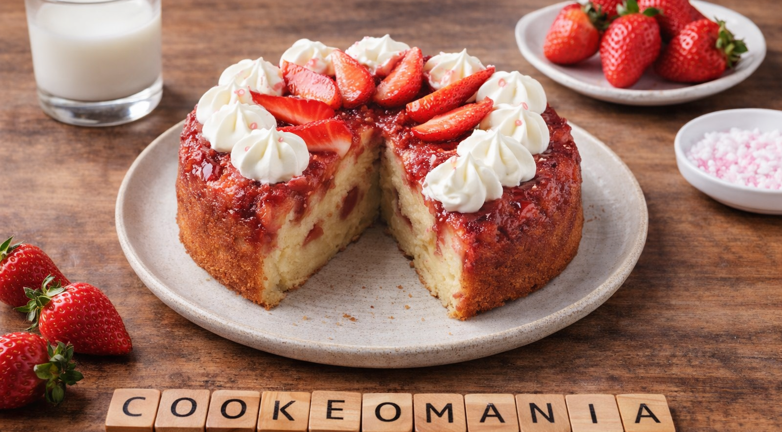 Gâteau renversé aux fraises et ricotta au Cookeo