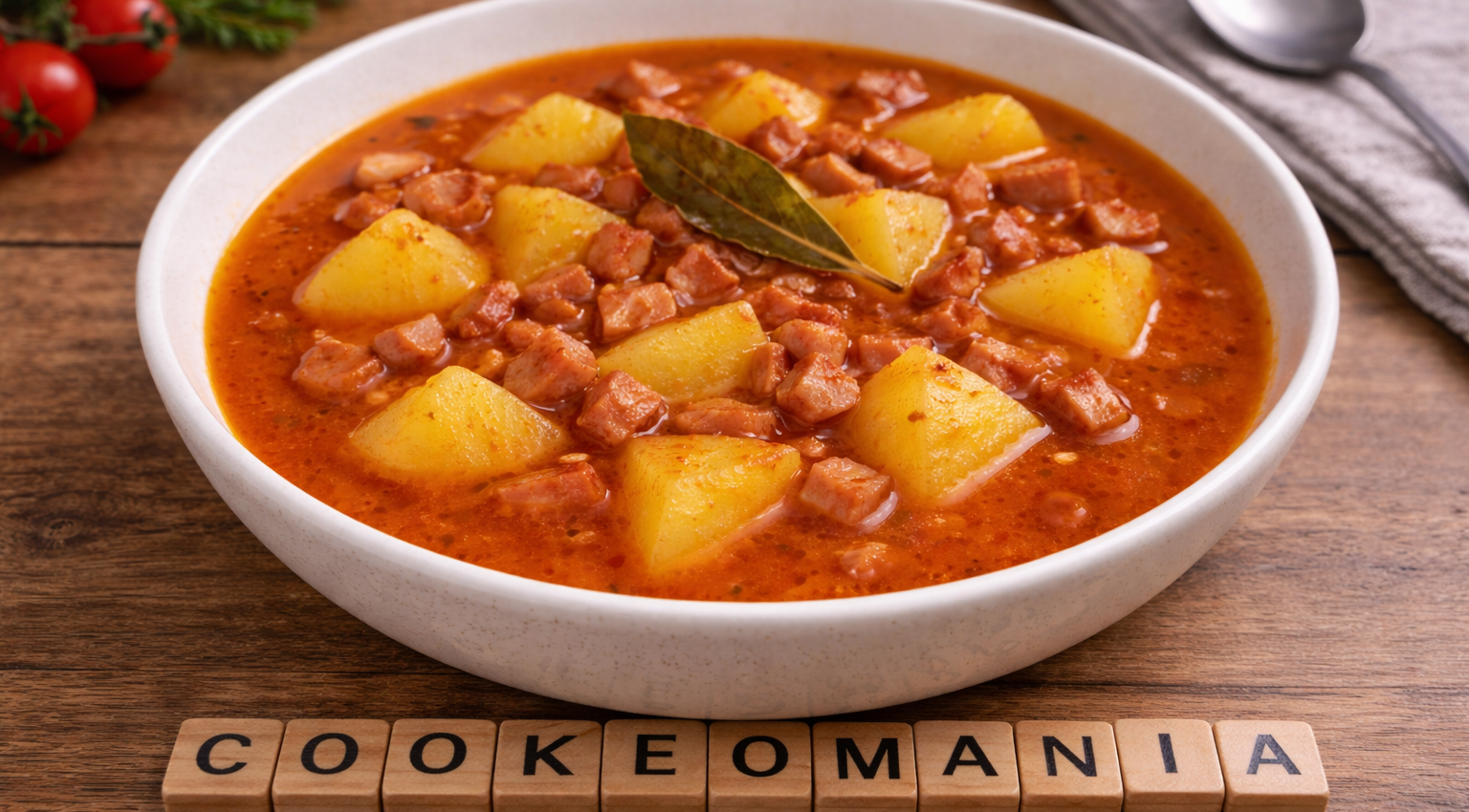 Goulash de pommes de terre à la saucisse fumée au Cookeo