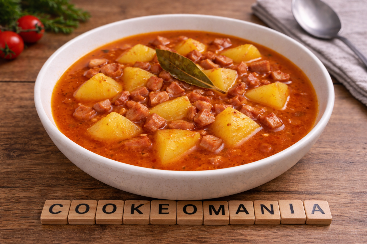 Goulash de pommes de terre à la saucisse fumée au Cookeo