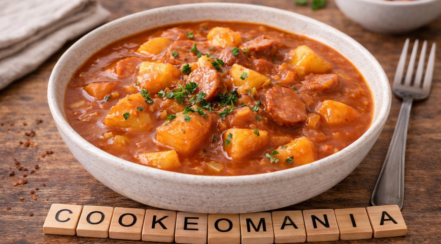 Goulash de pommes de terre et saucisse au Cookeo
