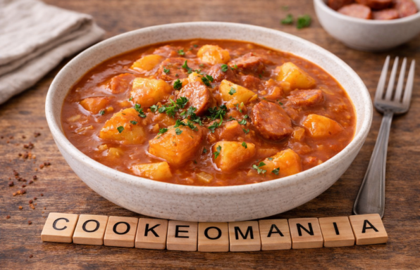 Goulash de pommes de terre et saucisse au Cookeo