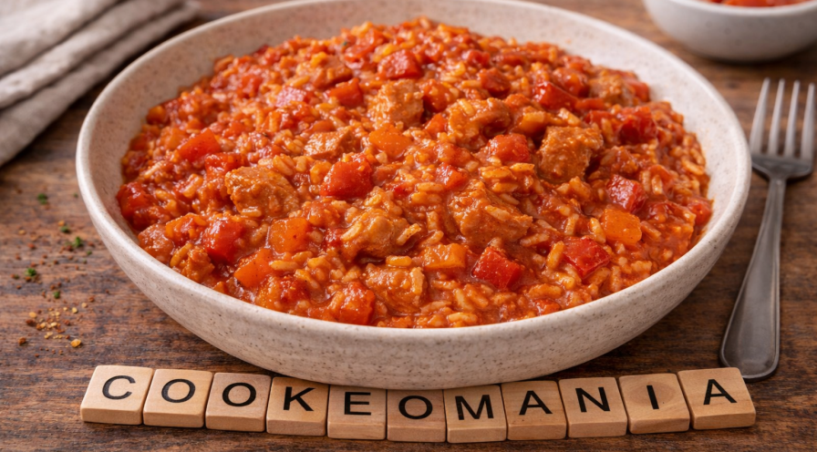 Goulash de porc au riz et poivrons au Cookeo