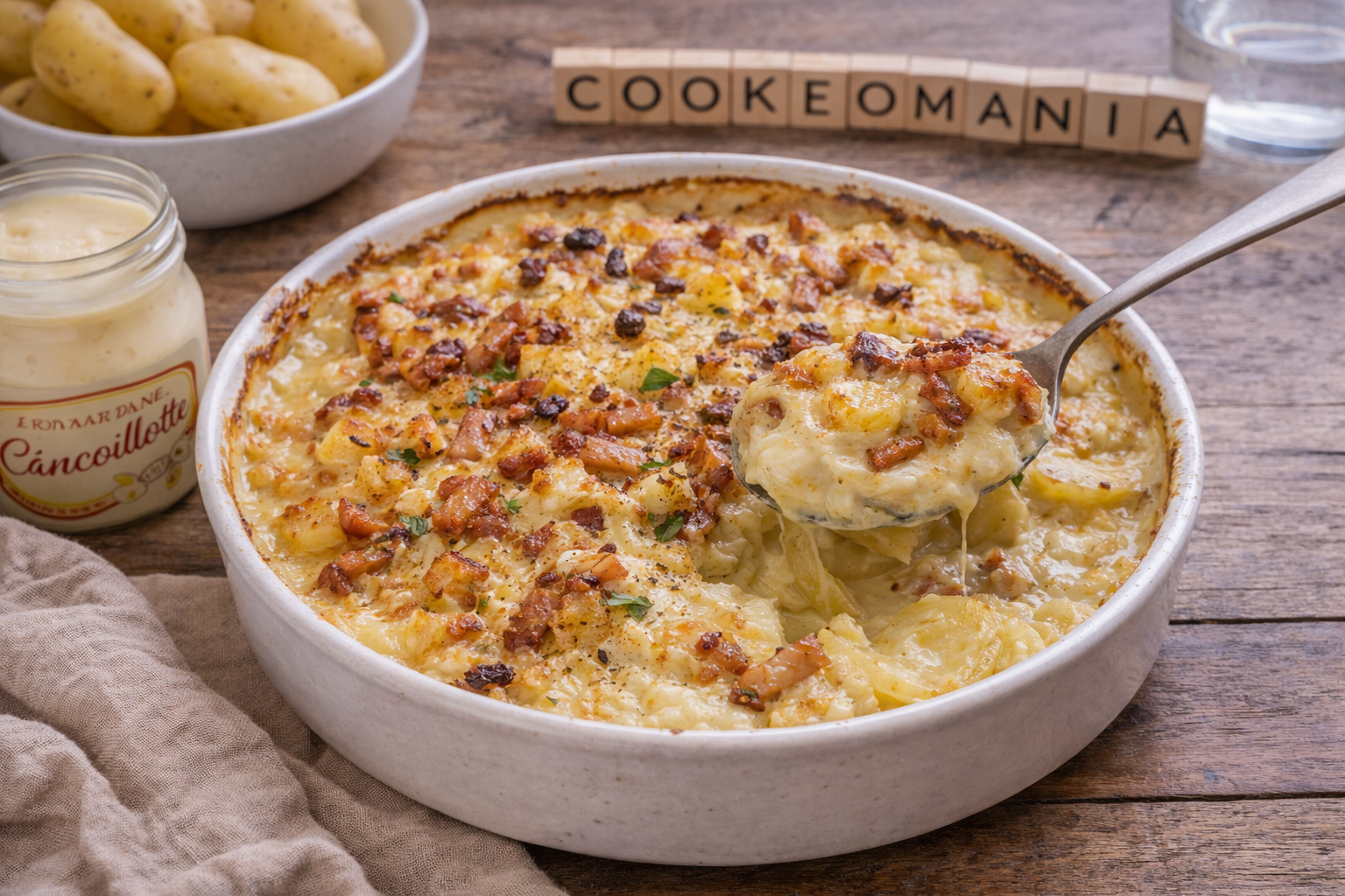 Gratin dauphinois à la cancoillotte et aux lardons au Cookeo