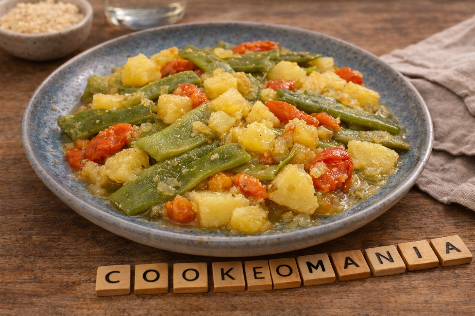 Haricots plats mijotés aux pommes de terre et tomates au Cookeo