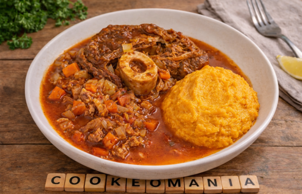 Jarret de veau façon ossobuco et purée patate douce céleri au Cookeo
