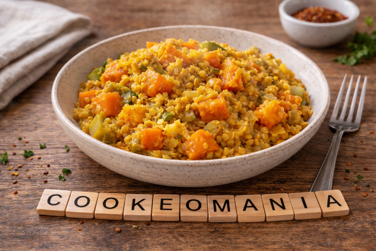 Lentilles corail fondantes au poireau et potimarron au Cookeo