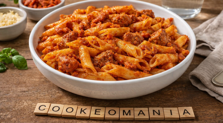 Macaronis crémeux à la sobrasada et viande hachée au Cookeo