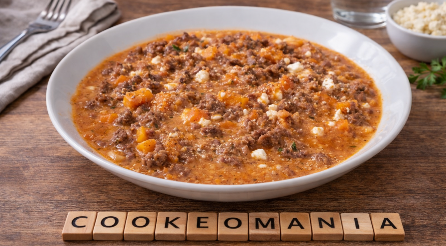 Mijoté de bœuf haché, patate douce et feta au Cookeo