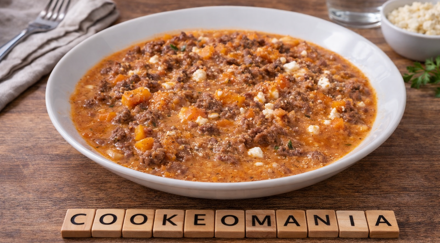 Mijoté de bœuf haché, patate douce et feta au Cookeo