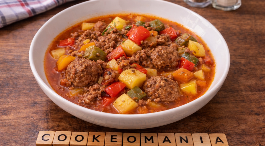 Mijoté rustique au bœuf haché, pommes de terre et poivrons au Cookeo