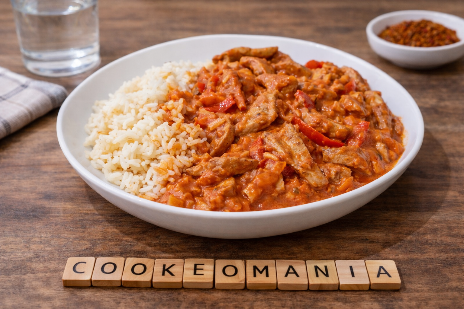 Émincé de porc crémeux aux poivrons et tomates au Cookeo