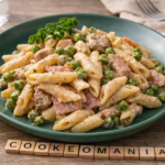 Mini penne crémeuses jambon, champignons et petits pois au multicuiseur Moulinex