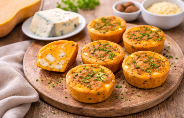 Muffins vapeur butternut et bleu au Cookeo
