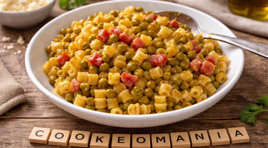 One pot de pâtes aux petits pois et lardons au Cookeo