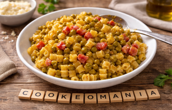 One pot de pâtes aux petits pois et lardons au Cookeo
