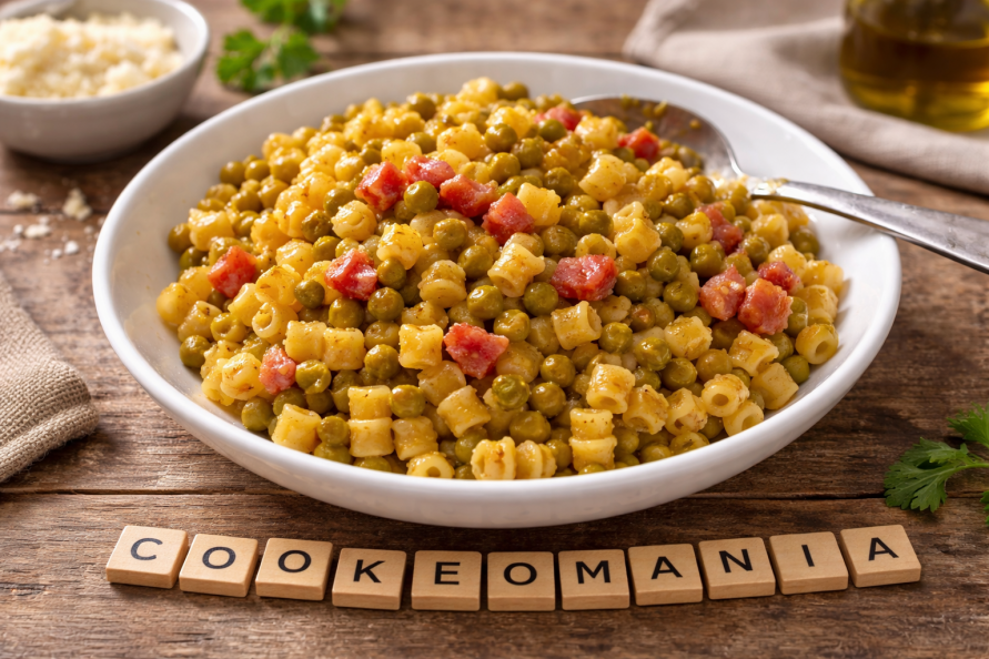 One pot de pâtes aux petits pois et lardons au Cookeo