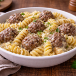 One pot fusilli-boulettes, duo fromage à l'autocuiseur Moulinex