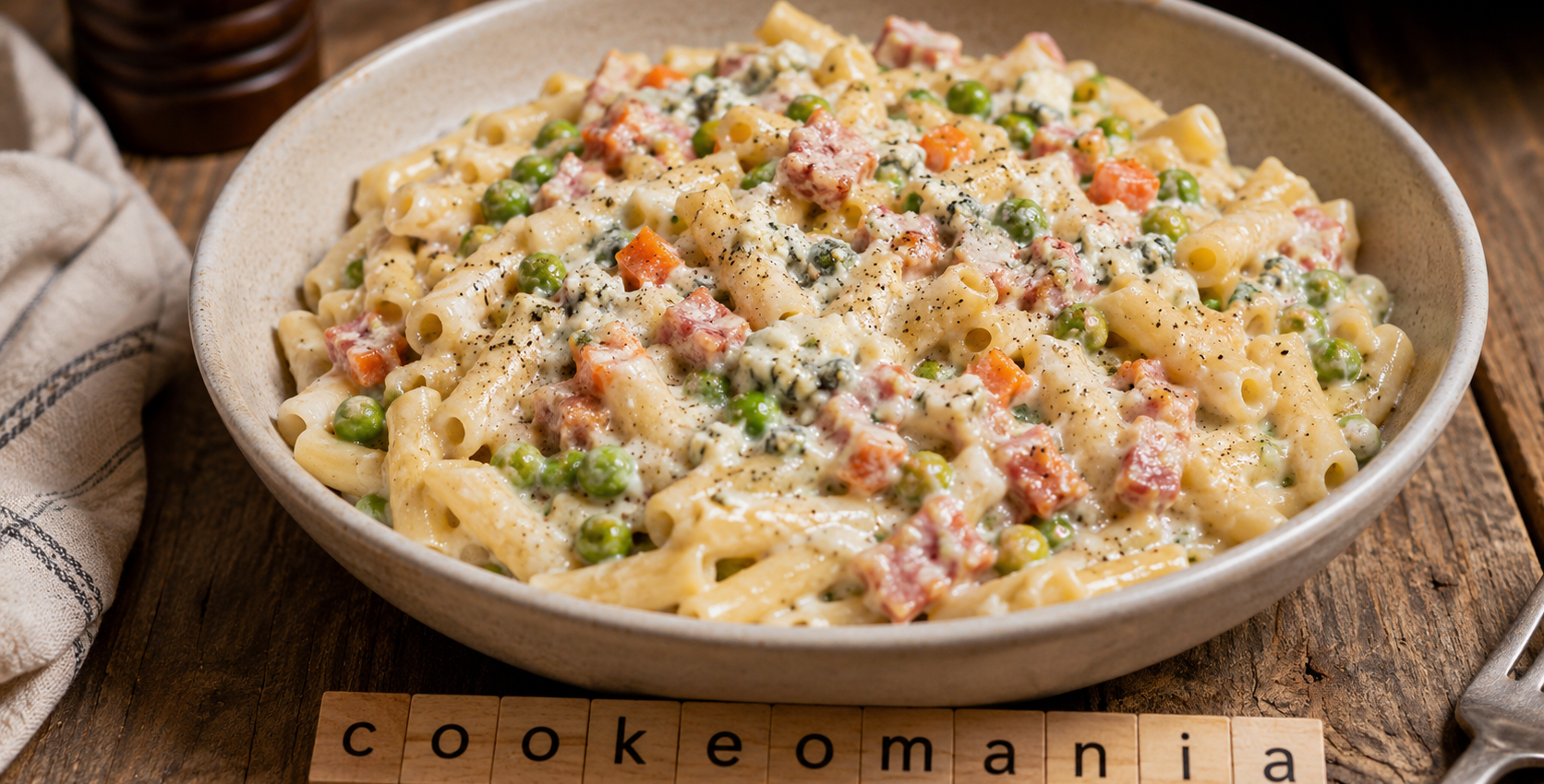 One pot pasta bacon et bleu d’Auvergne au Cookeo, le plat crémeux qui a du caractère