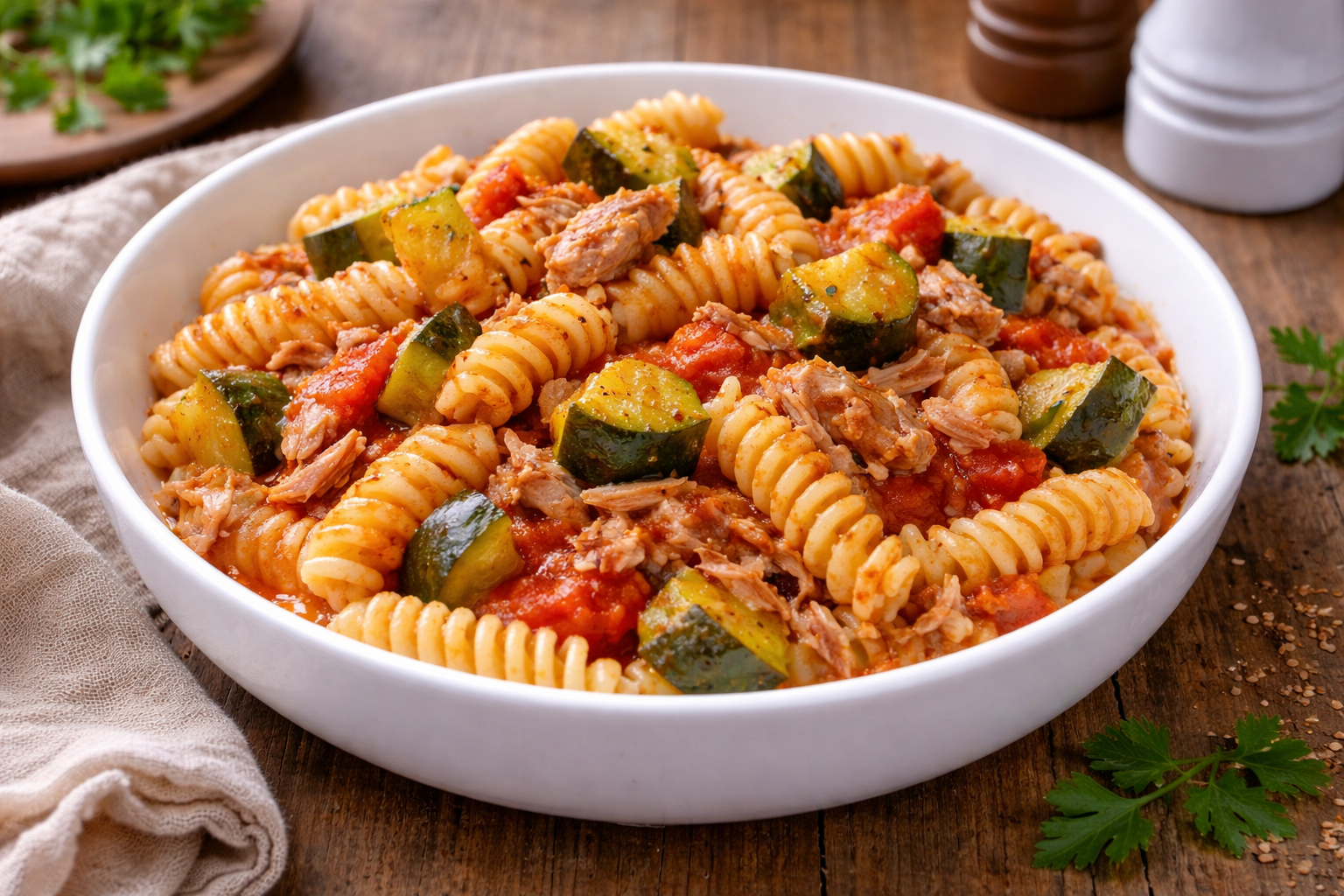 One pot pasta Cookeo thon–courgette à la tomate