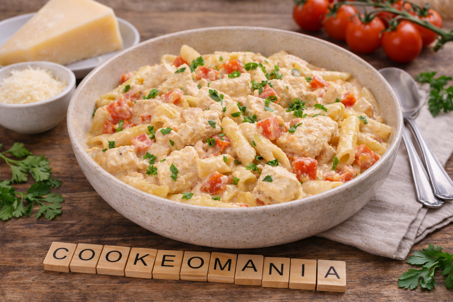One pot pasta crémeux au poulet et tomate au Cookeo