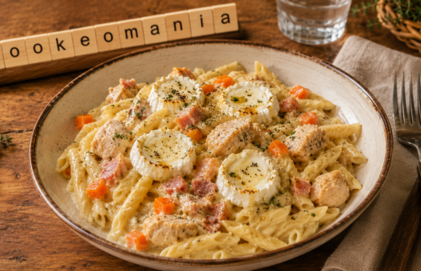 One pot pasta poulet, chèvre et miel au Cookeo, le plat crémeux sucré-salé qui change du quotidien