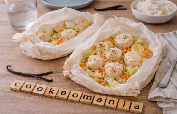 Papillote de Saint-Jacques à la vanille au Cookeo
