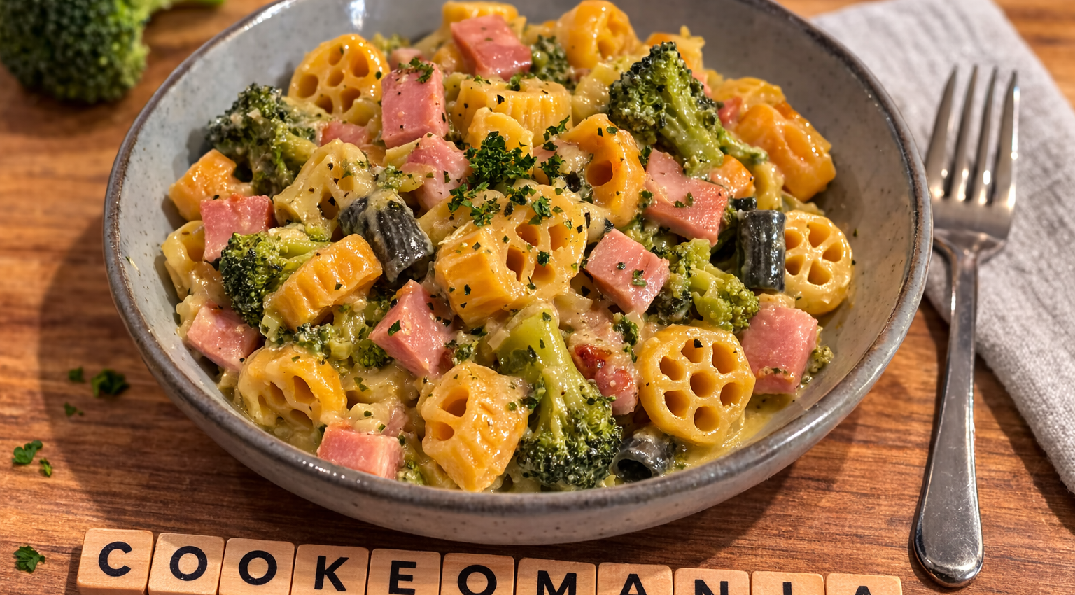 Pasta crémeuse au brocoli et jambon au Cookeo