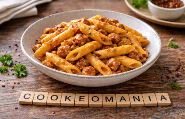 Penne crémeuses aux lentilles et saucisse au Cookeo